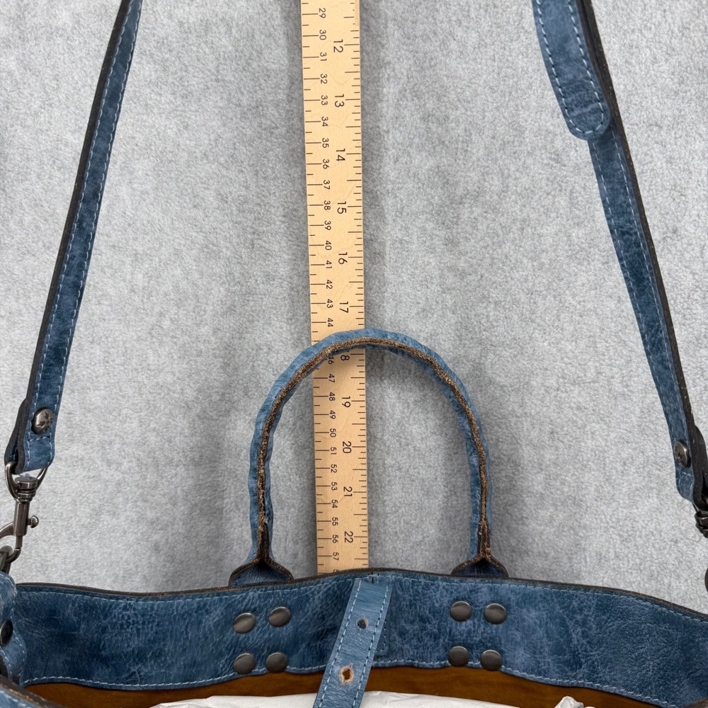 Patricia Nash Blue Tooling Leather Tote Crossbody Bag Floral Embossed Satchel - Picture 5 of 13